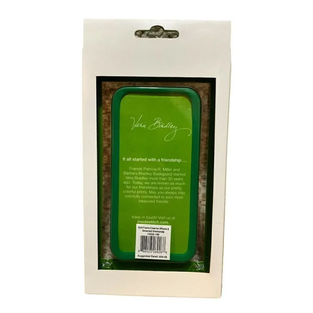 Vera Bradley EMERALD DIAMONDS iPhone 5 Case New
